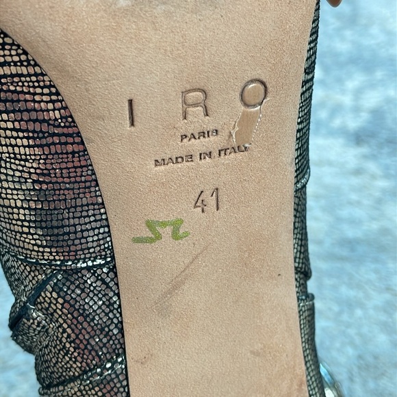 IRO Metallic Davy Ankle Boots Stiletto Heel Silver Sz 41 - Picture 11 of 15
